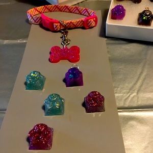 Dog collar handmade resine epoxi cuties collar charme